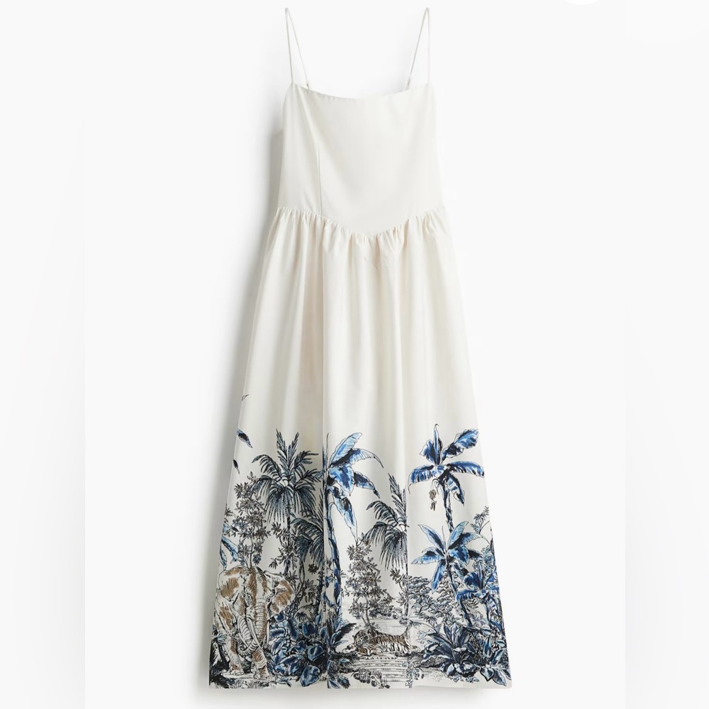 🐘🌴 100% Cotton Dress with Tropical Safari Print 🐆 Women’s size Small